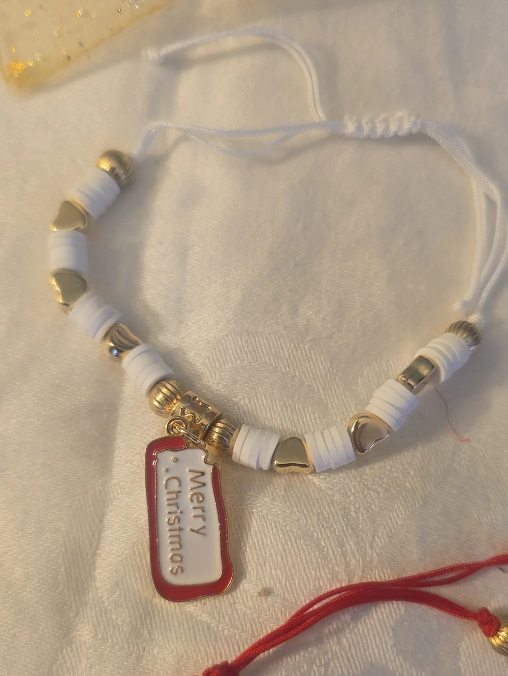 4 Christmas Charm Bracelet Set, Santa, Tree, Mitten, Merry Christmas, Gift Bags